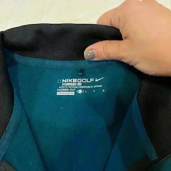 Nike Golf Mens Teal Black Pullover microfiber lined, size large - Picture 5 of 10